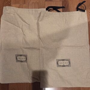 Gucci Beige Dust Bags with Black Ties